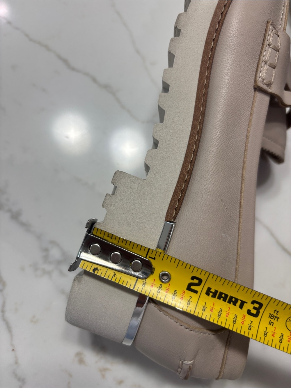 Franco Sarto Cream Leather Penny Loafers - Picture 10 of 14